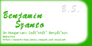 benjamin szanto business card